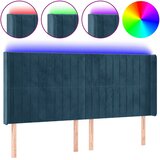  LED uzglavlje tamnoplavo 203 x 16 x 118/128 cm od tkanine | shoptok.hr