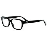 Fendi Squared Black Rectangular Eyeglasses ONE SIZE (55) Črna/Kristalna u