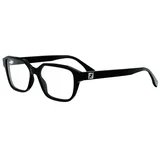 Squared Black Rectangular Eyeglasses ONE SIZE (55) Črna/Kristalna