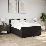 vidaXL Box spring postelja z vzmetnico črna 160x200 cm blago | Shoptok.si