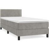 Box spring postelja z vzmetnico svetlo siv 90x190 cm žamet, (20726041) | Shoptok.si