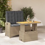 vidaXL 2-dijelni vrtni blagovaonski set od poliratana s jastucima bež | shoptok.hr