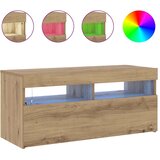 TV ormarić LED boja hrasta 90x35x40 cm konstruirano drvo | shoptok.hr