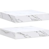  Polica na zidu Zidne 2 pcs Bijeli mramor 23 x 23 5 x 4 cm | shoptok.hr