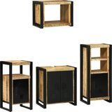 vidaXL Set namještaja za kupaonicu 4 pcs Smeđa Čvrsto drvo manga | shoptok.hr
