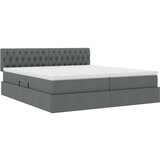  Krevet s od storage Tamno siva 180 x 200 cm Lažna koža - Tamno siva 180 x 200 cm Dizajn s jastučićima | shoptok.hr