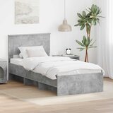 Krevetna konstrukcija s uzglavljem Betonski sivi 120 x 123 cm | shoptok.hr