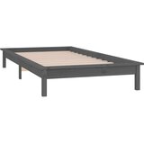  LED okvir za krevet sivi 90 x 200 cm od masivnog drva | shoptok.hr