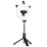 Selfie tripod stojalo z lučko za snemanje in slikanje selfie posnetkov - mačka Cene