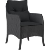  5-dijelni blagovaonski stol i stolice u vrtu s jastučićima Crni poli ratan | shoptok.hr