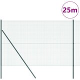 vidaXL varjena žična ograja z 13 stebri zeleno 1.6x25 m jeklo Cene