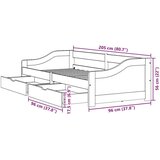  Dnevni krevet s 2 ladice bez madraca IRUN crni 90x200 cm | shoptok.hr