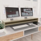 vidaXL Stojalo za zaslon sonoma hrast 100x24x13 cm iverna plošča Cene