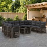 Sjedeća garnitura za vrt 11 kom. Siva poliratan 100 x 55 x 73 cm | Shoptok.si