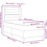 Box Spring Krevet s madracem u Taupe 100x200 cm Tkanina | shoptok.hr