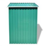 vidaXL Vrtna skladiščna lopa zelena kovinska 204x132x186 cm | Shoptok.si