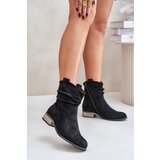 EVENTO Insulated ankle boots with pleats on a low heel black Elletinnia | Eponuda.ba