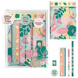 Pusheen Set školskog pribora Botanical - bilježnica A5, olovka, kemijska, ravnalo, gumica i šiljilo Cijene