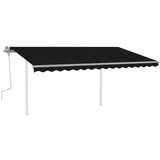 vidaXL tenda na ručno uvlačenje s LED svjetlima 4 x 3,5 m antracit | shoptok.hr