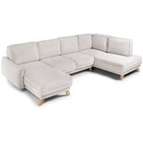 Bonami Selection Bež sklopiva kutna garnitura od samta (s desnim kutom/u obliku slova "U") Tori – | shoptok.hr
