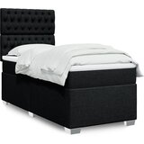 vidaXL Box spring postelja z vzmetnico črna 100x200 cm blago | Shoptok.si
