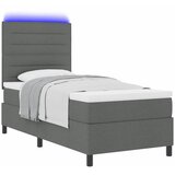  Krevet s opruga kutije Tamno siva 90 x 200 cm tkanina Slike