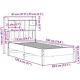  Krevet s regalom za knjige bez madraca 75x190 cm borovina | shoptok.hr