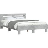  Okvir kreveta s uzglavljem LED siva boja betona 120x190 cm | Eponuda.com