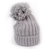 SHELOVET Winter women's hat with pompom gray