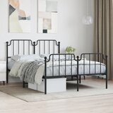 vidaXL Kovinski posteljni okvir z vzglavjem in vznožjem črn 140x200 cm | Shoptok.si