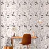  Tapeta - Flowers and herbs in warm greys 49x1000 | shoptok.hr