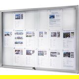 eurokraft pro Vitrina, aluminijast okvir, drsna vrata, 18 x DIN A4, težko vnetljiva, ŠxVxG 1330 x 970 x 50 mm | Shoptok.si