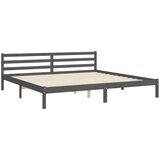  Okvir za krevet s uzglavljem sivi 200 x 200 cm od masivnog drva | shoptok.hr