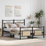  Posteljni okvir brez vzmetnice hrast 137x190 cm inženirski les, (21829263) | Shoptok.si
