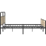 Metalni Kovinski posteljni okvir brez vzmetnice dimljen hrast 193x203cm, (21609886) | Shoptok.si