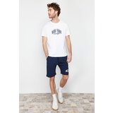 Trendyol Navy Blue Printed Regular Fit Knitted Shorts Pajamas Set Cene