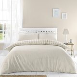 Catherine Lansfield Bijela/bež posteljina za bračni krevet od krepa 200x200 cm Gingham Check – | shoptok.hr