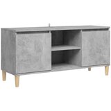 vidaXL TV omarica z lesenimi nogami betonsko siva 103,5x35x50 cm | Shoptok.si