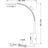 Globo LED stenska svetilka Pegasi (6 W, Do x Š x V: 30 x 9 x 51 cm, Aluminij, krom, Prozorna, Topla bela) | Shoptok.si