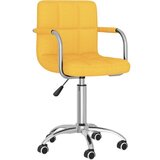 vidaXL Okretna blagovaonska stolica od tkanine boja senfa | shoptok.hr