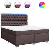 vidaXL Box spring postelja z vzmetnico temno rjava 180x200 cm blago, (21321528) | Shoptok.si