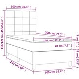 vidaXL Box spring postelja z vzmetnico LED črna 100x200 cm blago | Shoptok.si