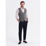 Ombre Fitted elegant men's structured knit vest - graphite | shoptok.hr
