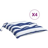  Jastuci za stolicu 4 kom plavo-bijele pruge 40x40x7 cm tkanina | shoptok.hr