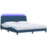  Okvir kreveta s LED-om bez madraca plavi 180x200 cm od tkanine | shoptok.hr