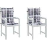  Jastuci za vrtne stolice 2 kom sivi karirani 100x50x3cm tkanine | shoptok.hr