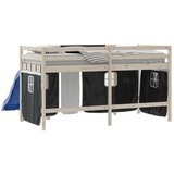 vidaXL Zavese za dvignjeno posteljo bel in črn poliester | Shoptok.si