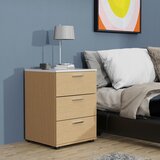 MID.YOU Nočna Omarica Testalo, Barva Hrasta , Bela | Shoptok.si
