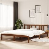 Furnova Posteljni okvir medeno rjav iz trdnega lesa 150x200 cm, (21938711) Cene