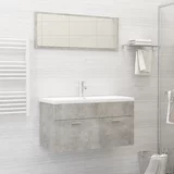 Komplet kopalniškega pohištva betonsko sive barve iverna plošča